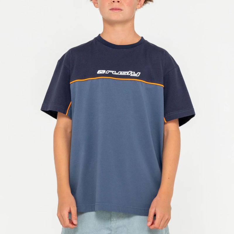 RUSTY TEEN BOYS INFINITY SHORT SLEEVE TEE - CHINA BLUE