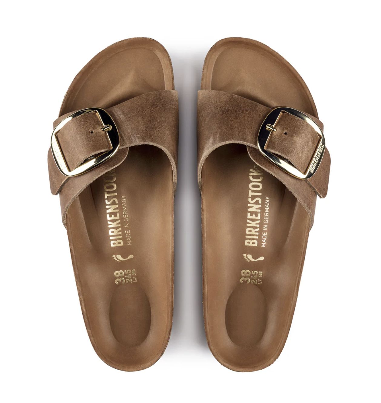 BIRKENSTOCK MADRID BIG BUCKLE OILED LEATHER REGULAR - COGNAC