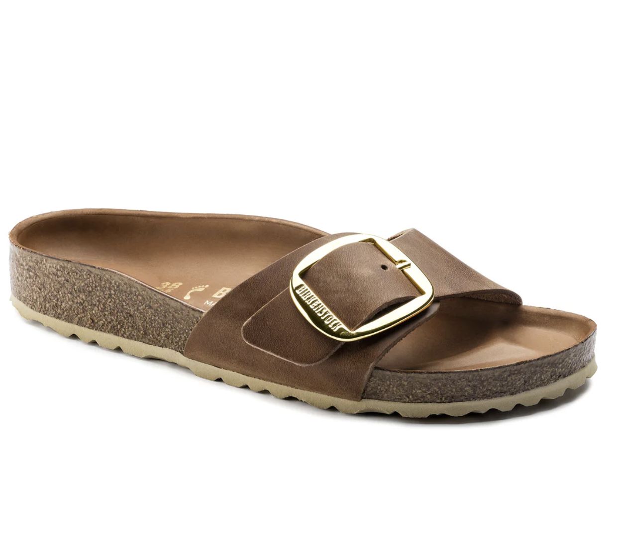 BIRKENSTOCK MADRID BIG BUCKLE OILED LEATHER REGULAR - COGNAC