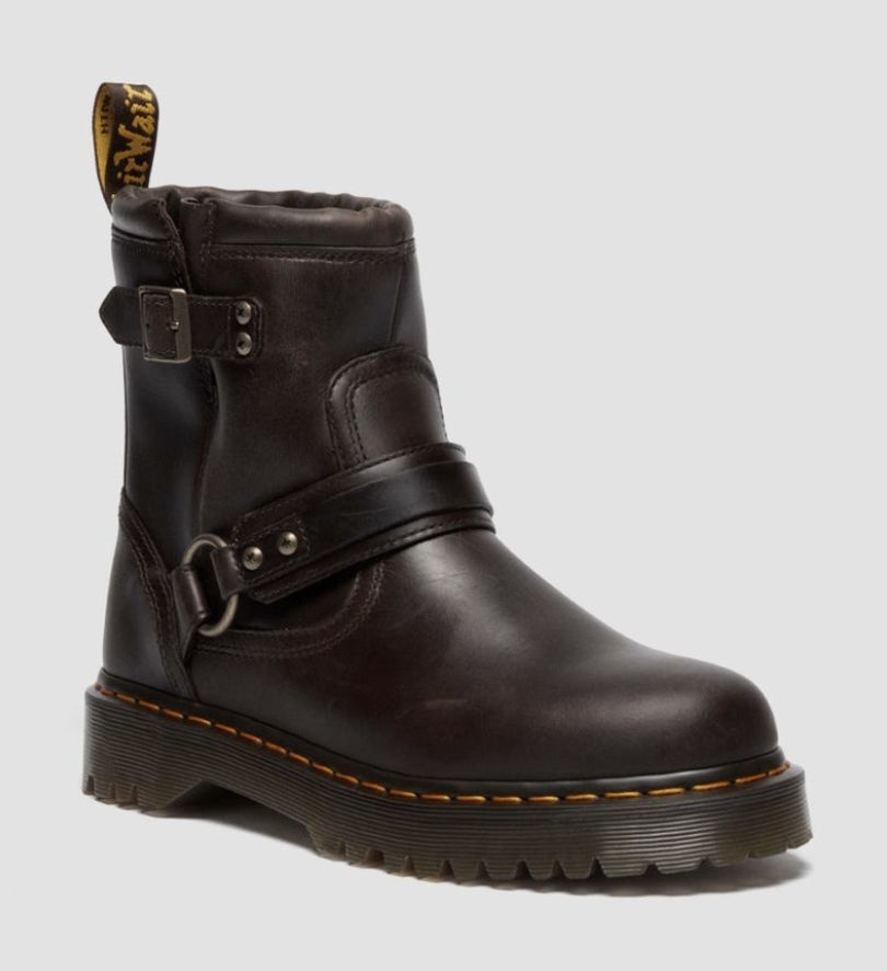 DR MARTENS ANISTONE HARNESS ANKLE BOOT - DARK BROWN CRAZY HORSE