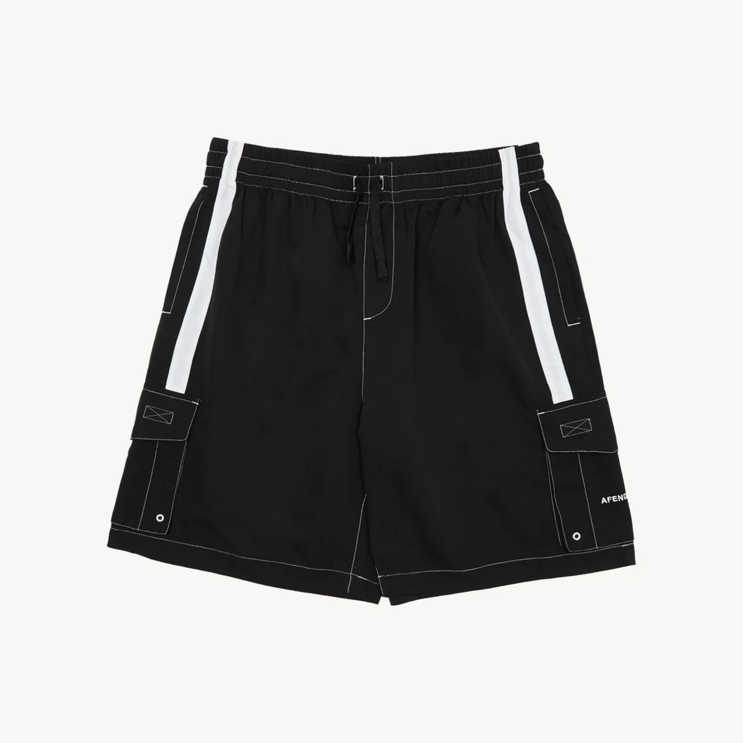 AFENDS MENS  HOUSE RELATED CARGO SHORT - BLACK
