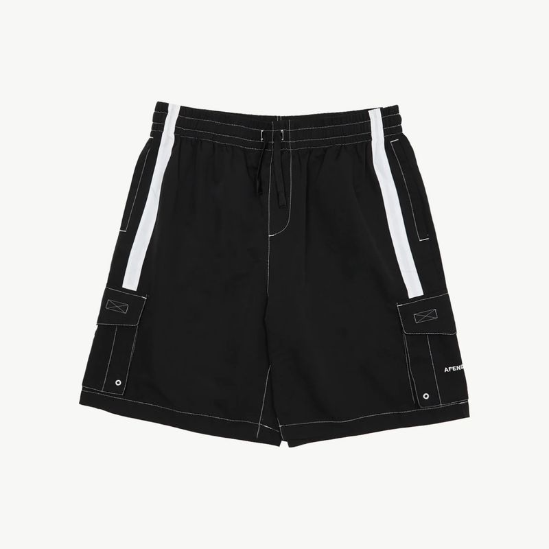 AFENDS MENS  HOUSE RELATED CARGO SHORT - BLACK
