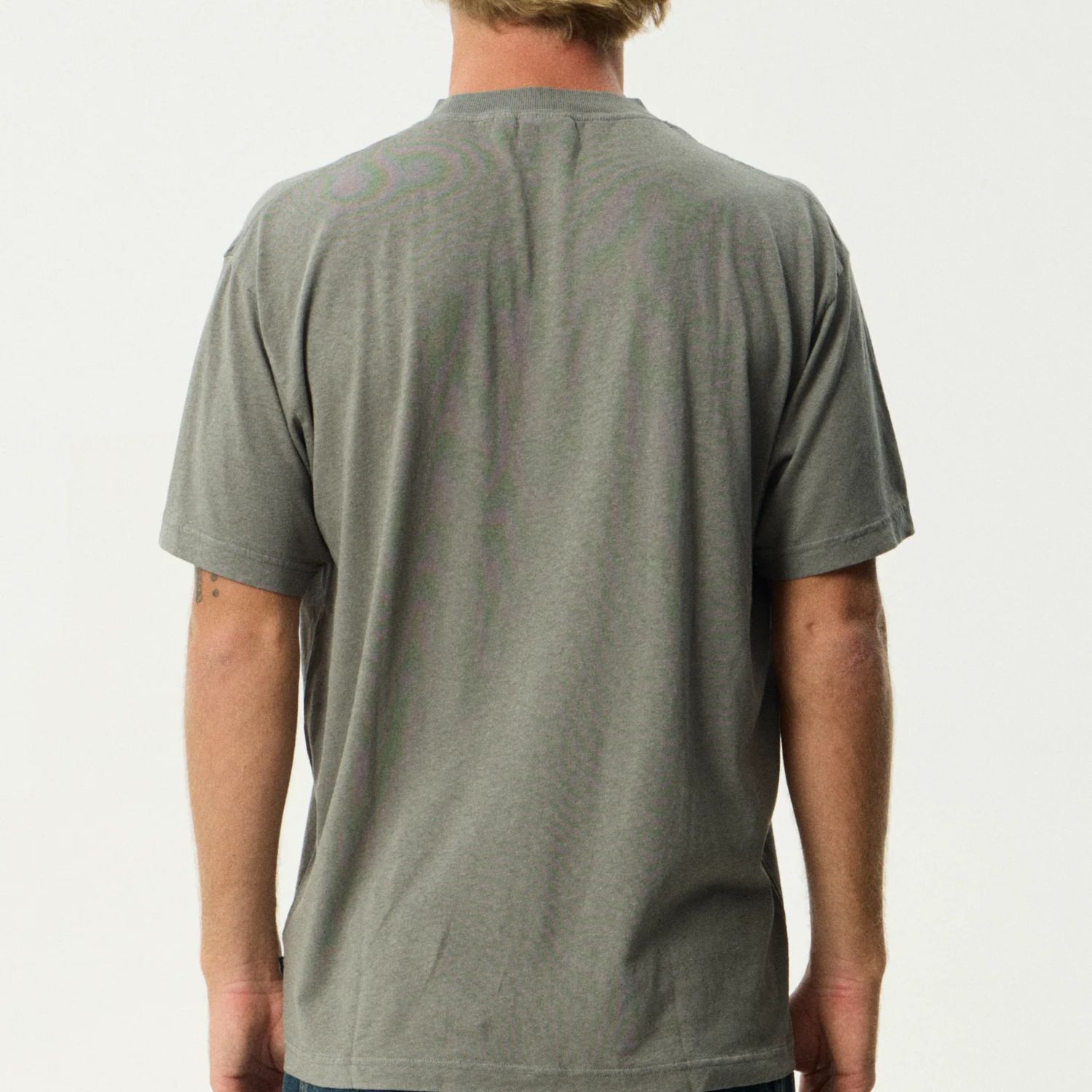 AFENDS MENS  FOUNDATION BOXY SS TEE - WASHED SYCAMORE