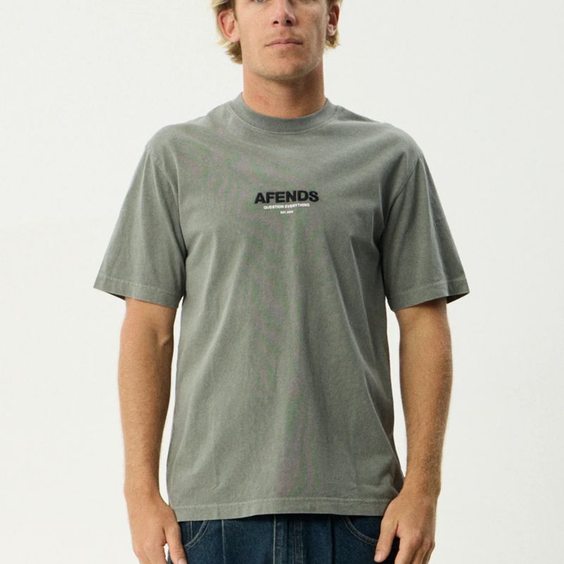 AFENDS MENS  VINYL RETRO SS TEE - WASHED SYCAMORE