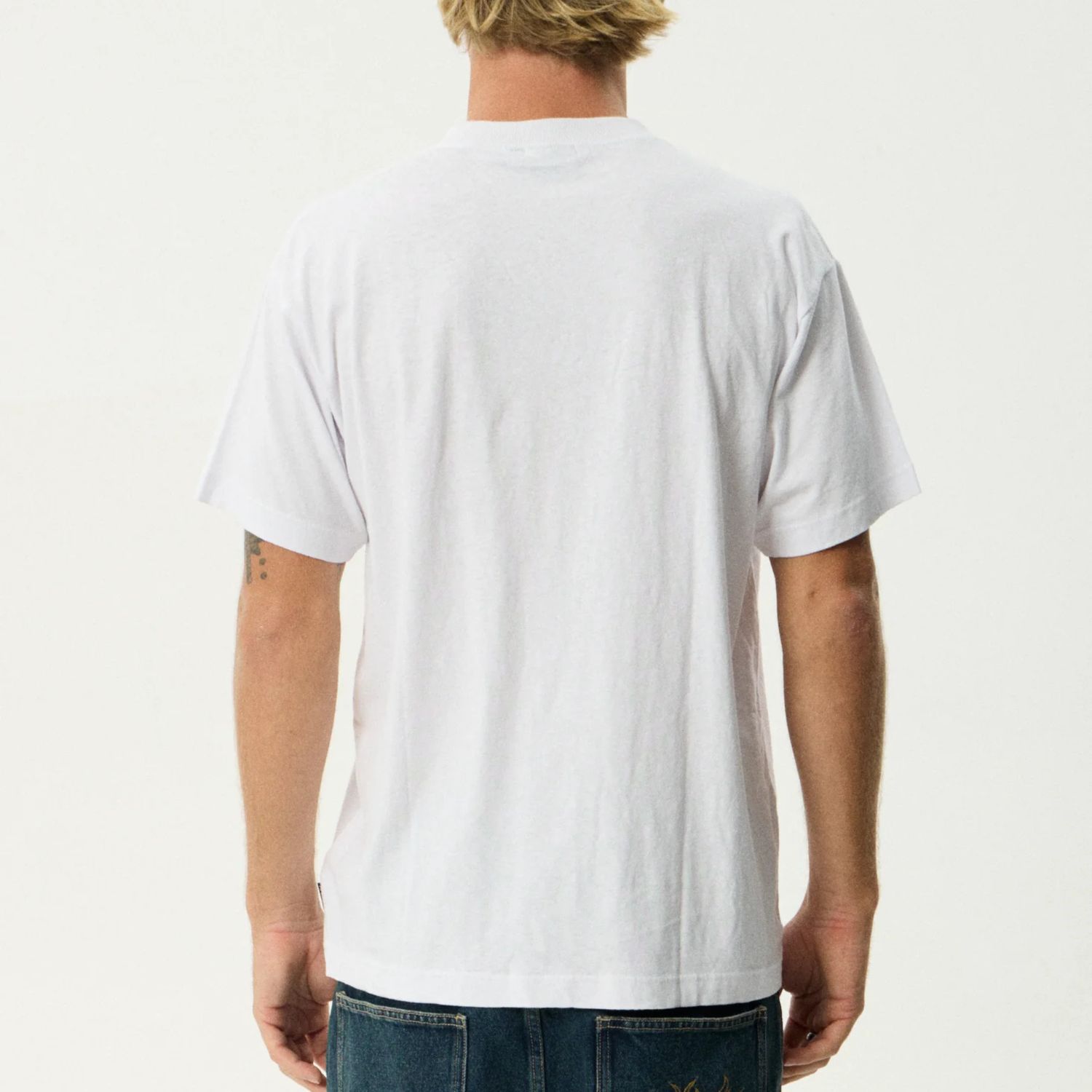 AFENDS MENS WIPED OUT BOXY SS TEE - WHITE