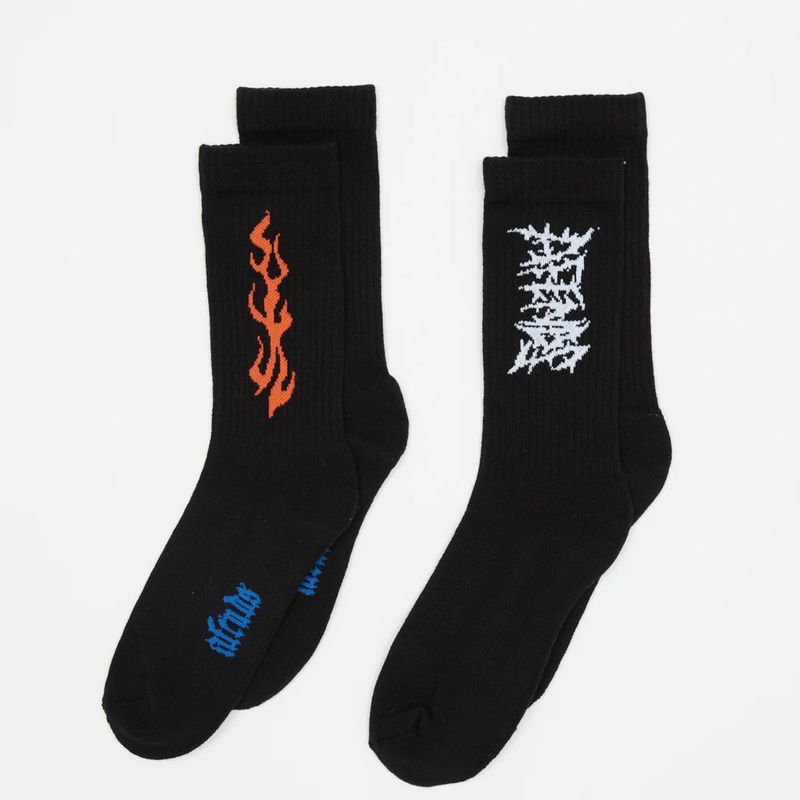 AFENDS MENS PAIRED SOCKS 2PACK - MULTI