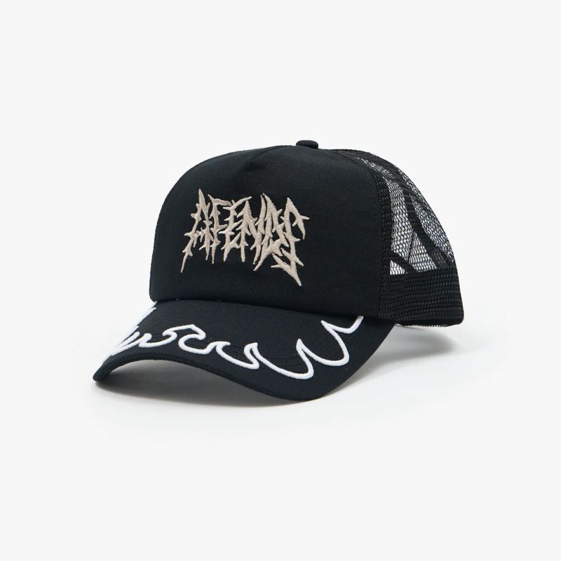 AFENDS MENS RISING TRUCKER CAP - BLACK