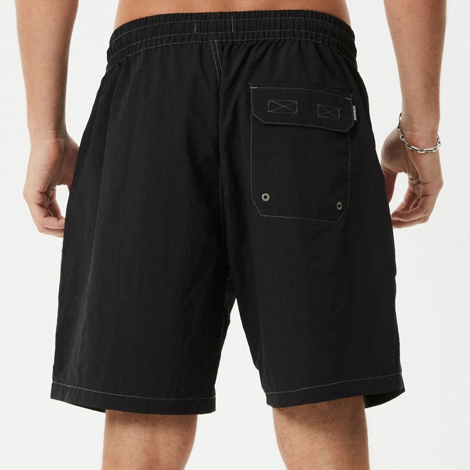 AFENDS MENS  FLAME ON BAYWATCH SHORT 18” - BLACK