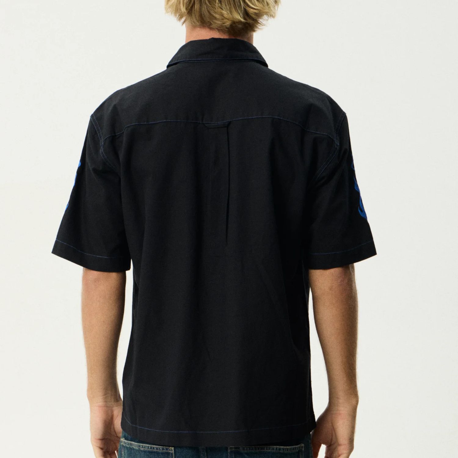AFENDS MENS  UTILITY SS SHIRT - BLACK