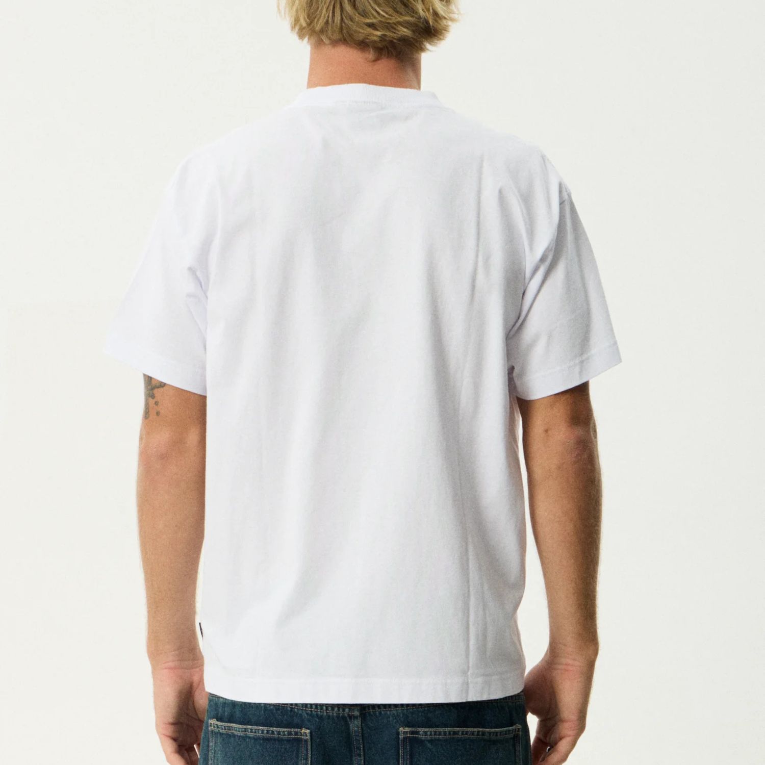 AFENDS MENS  FLAME ON BOXY SS TEE - WHITE