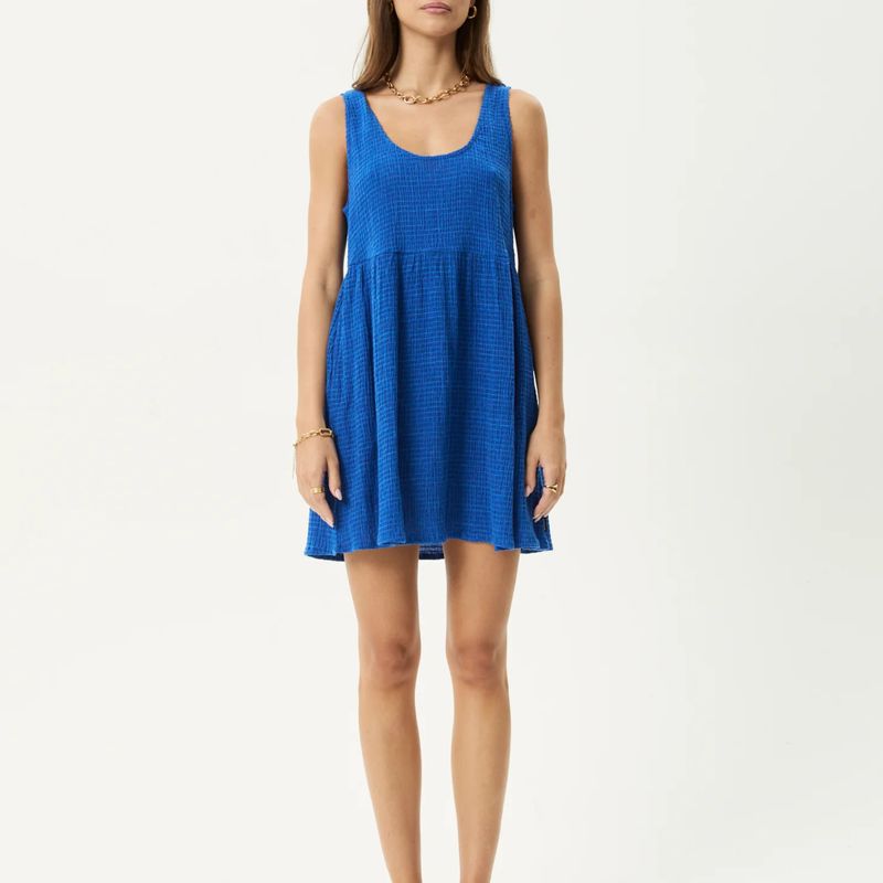 AFENDS WOMENS  MARINA JESSE SEERSUCKER MINI DRESS - MARINA