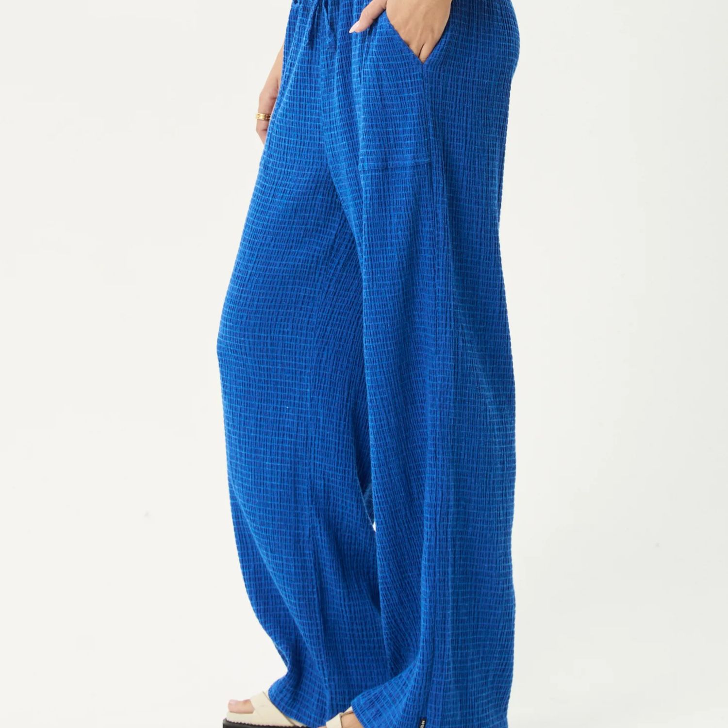 AFENDS WOMENS  MARINA SEERSUCKER PANT - MARINA