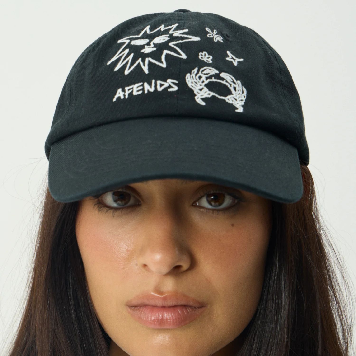 AFENDS WOMENS  SUNBAKE PANELLED CAP - BLACK