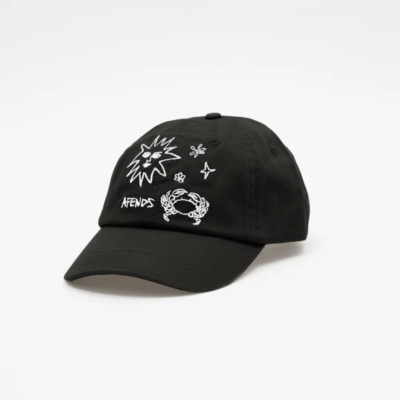 AFENDS WOMENS  SUNBAKE PANELLED CAP - BLACK