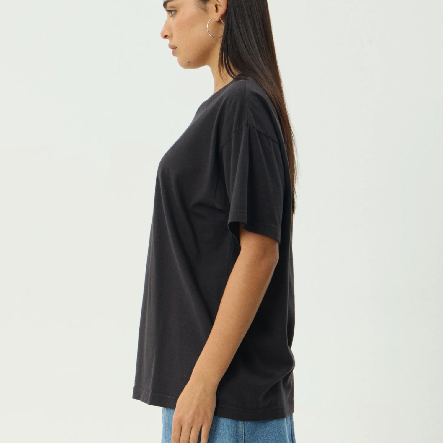 AFENDS WOMENS  FLY AWAY OS TEE - STONE BLACK