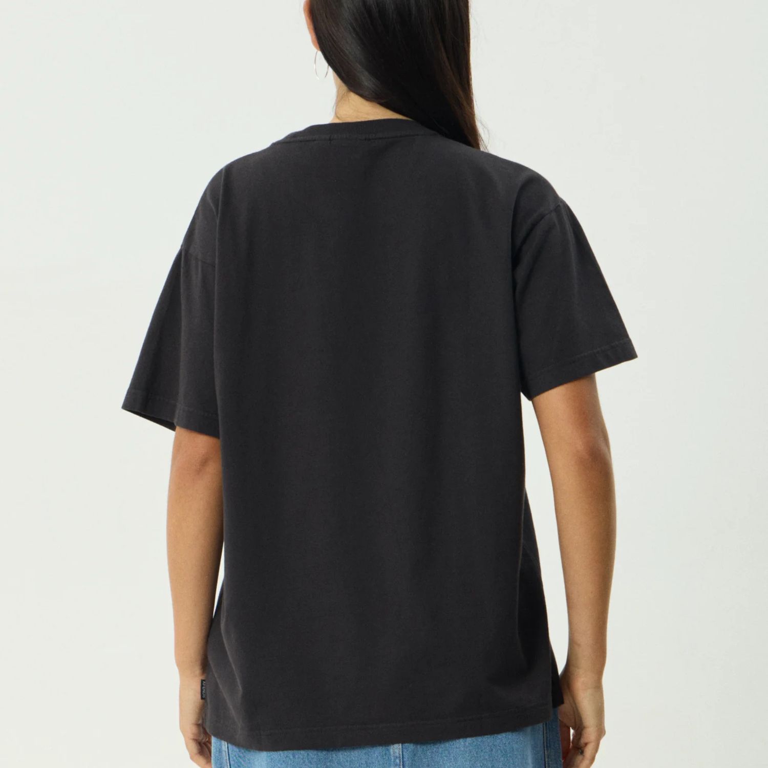AFENDS WOMENS  FLY AWAY OS TEE - STONE BLACK