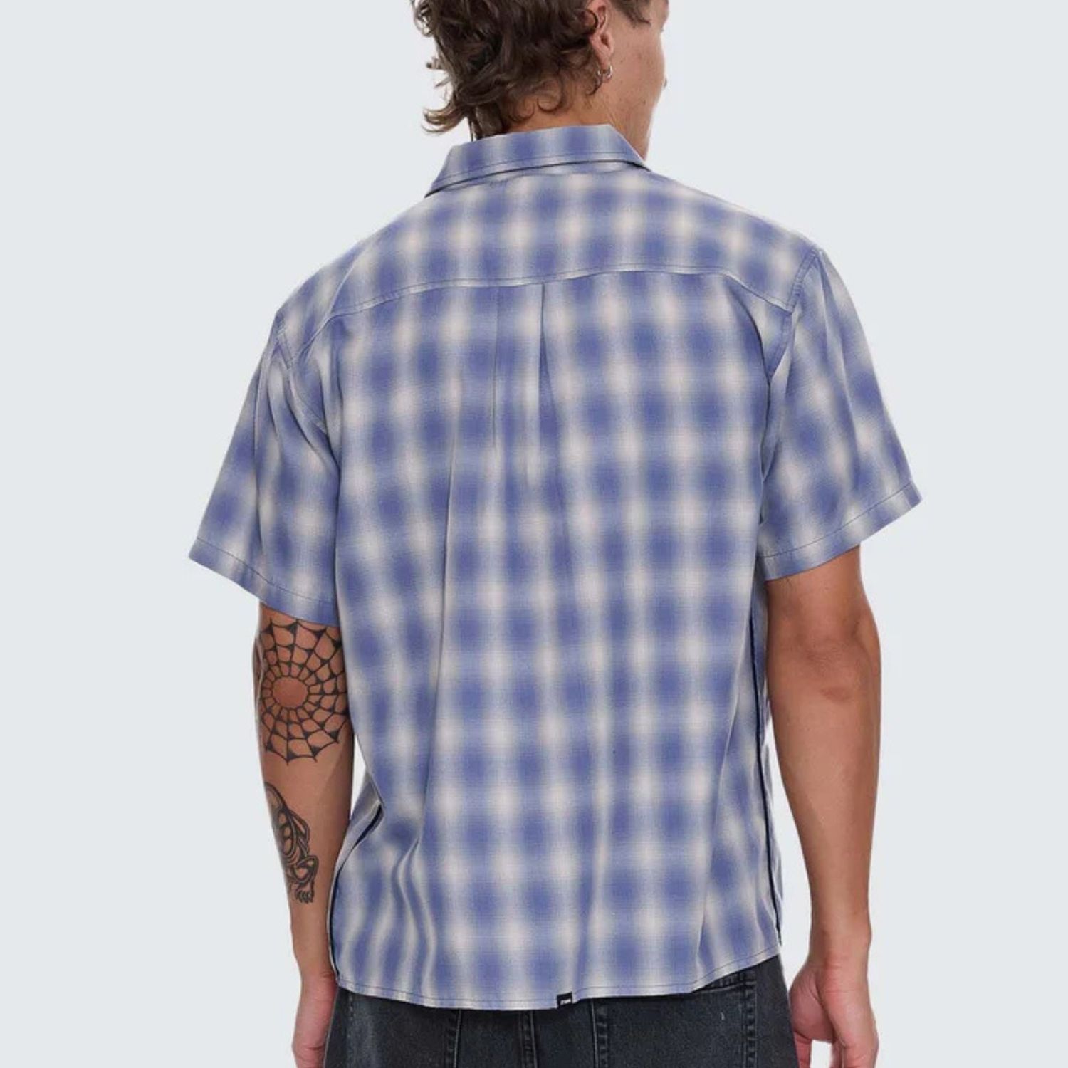 THRILLS MENS HEAVY STATIC SS CROPPED SHIRT - ROYAL CREAM