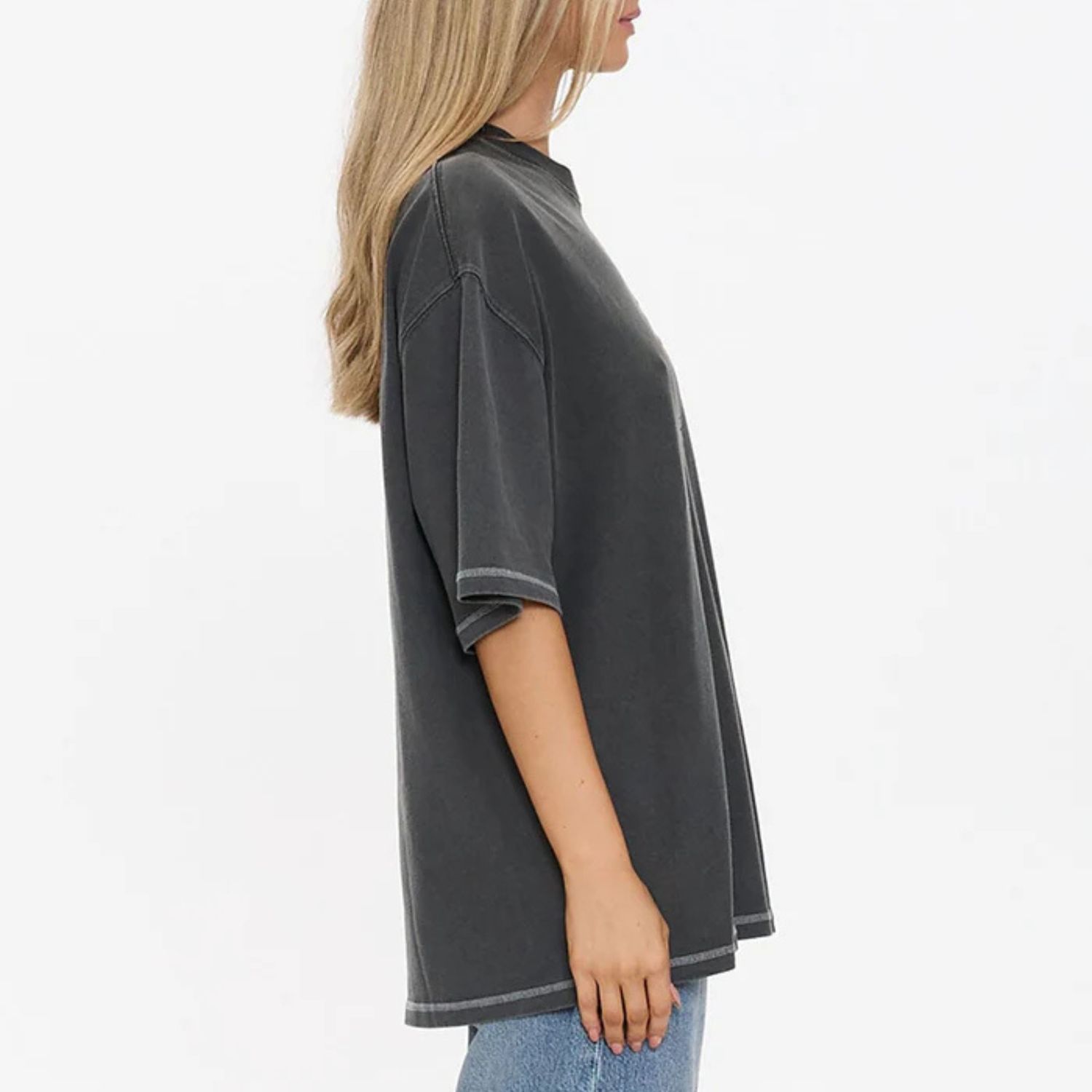 THRILLS WOMENS TAKE IT EASY OVERSIZED SS TEE - MERCH BLACK