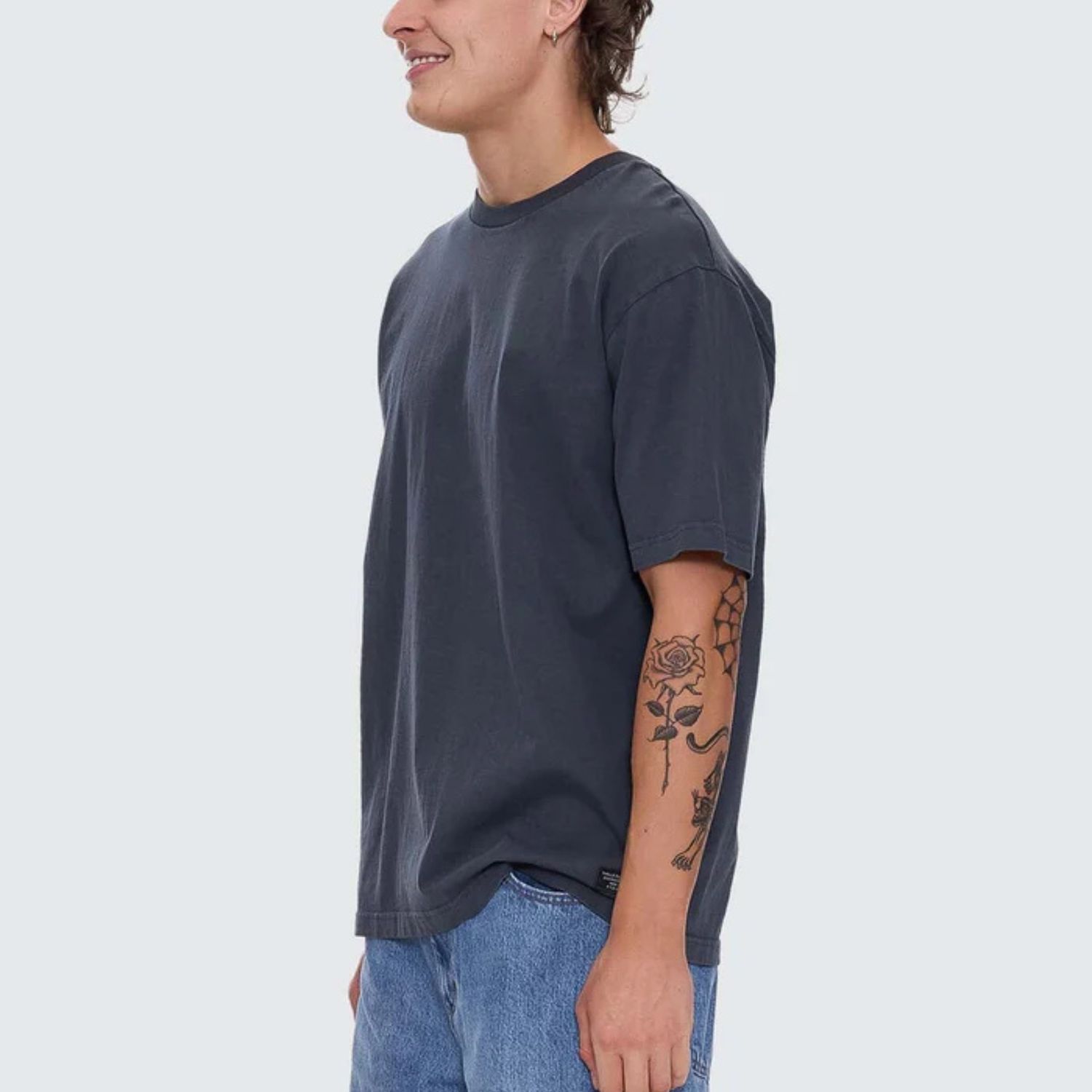 THRILLS MENS THRILLS MILITARY OVERSIZE FIT SS TEE - EBONY