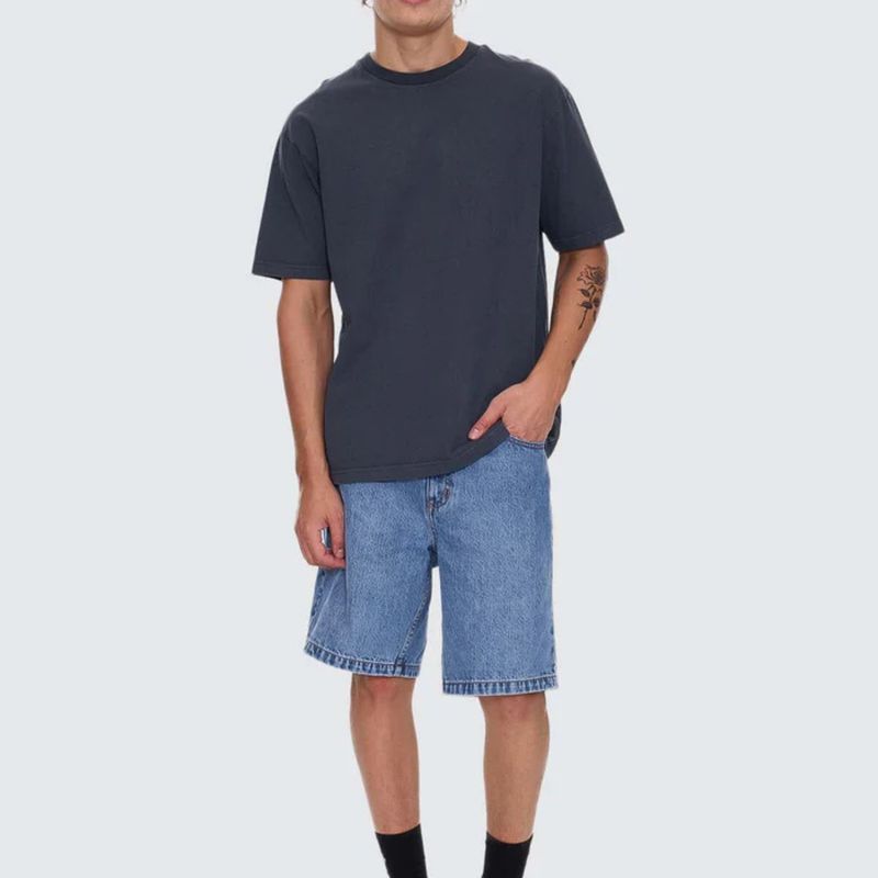 THRILLS MENS THRILLS MILITARY OVERSIZE FIT SS TEE - EBONY