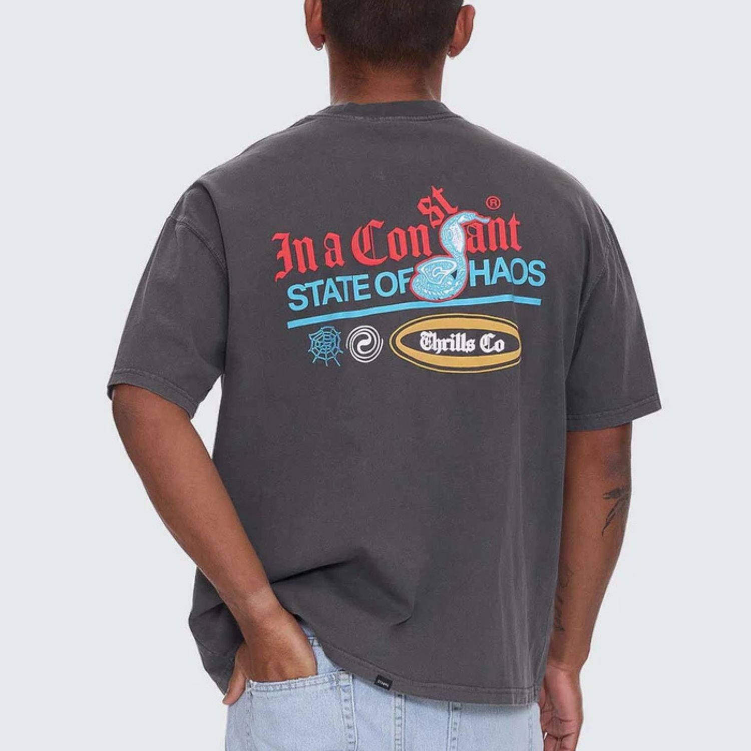 THRILLS MENS BUENO BUENO BUENO OVERSIZE FIT SS TEE - MERCH BLACK