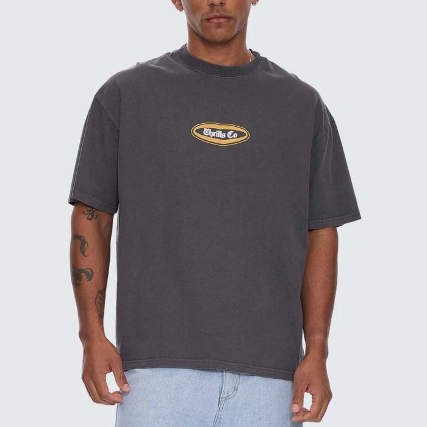 THRILLS MENS BUENO BUENO BUENO OVERSIZE FIT SS TEE - MERCH BLACK