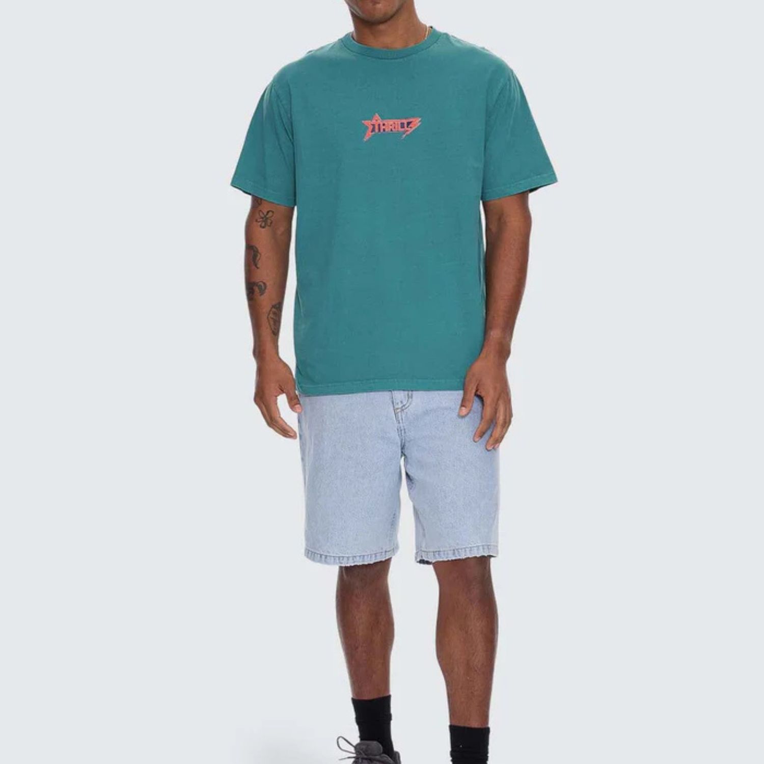 THRILLS MENS HEAVY STATIC MERCH FIT SS TEE - NEW TEAL