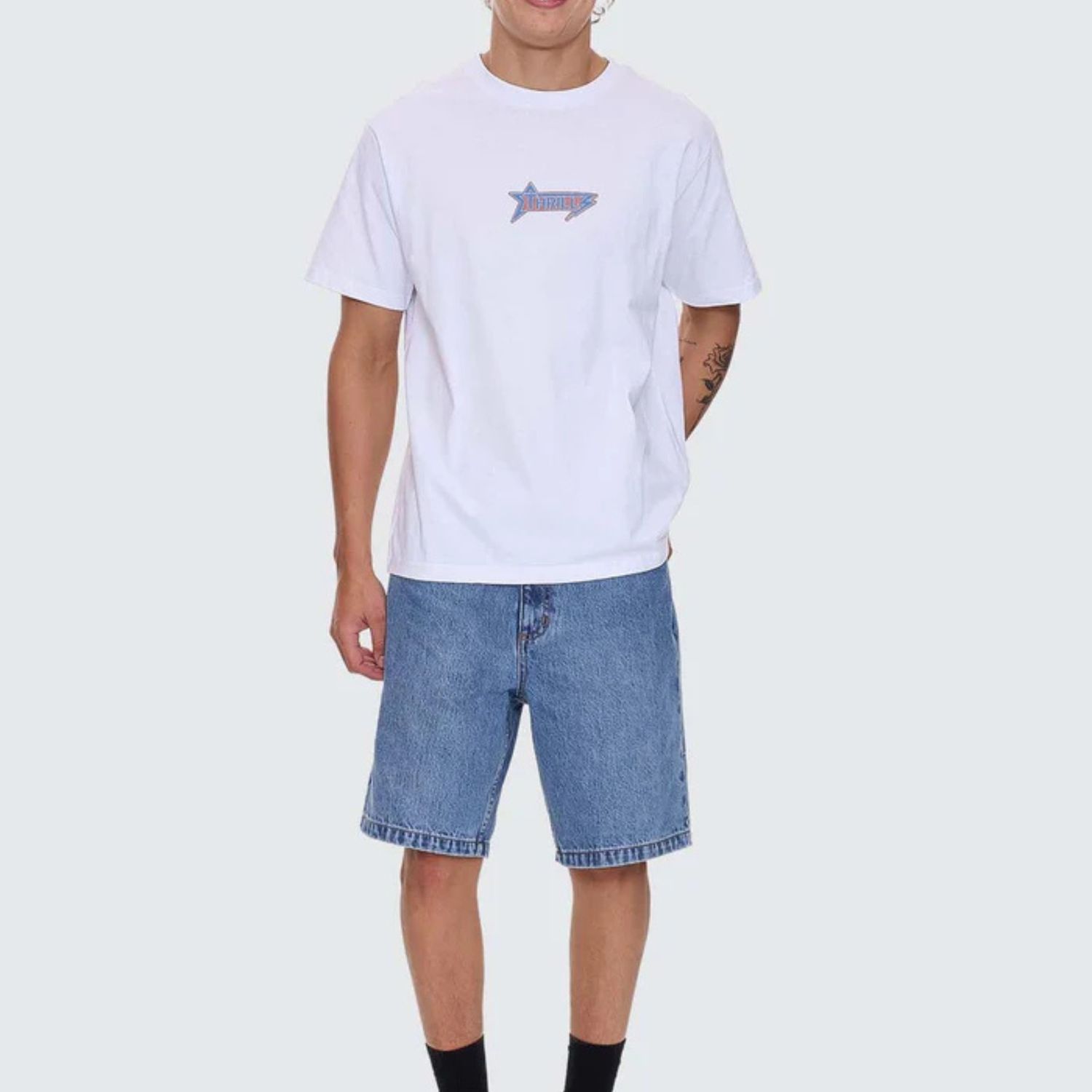 THRILLS MENS HEAVY STATIC MERCH FIT SS TEE - WHITE