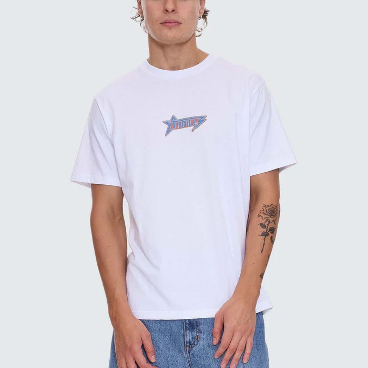 THRILLS MENS HEAVY STATIC MERCH FIT SS TEE - WHITE