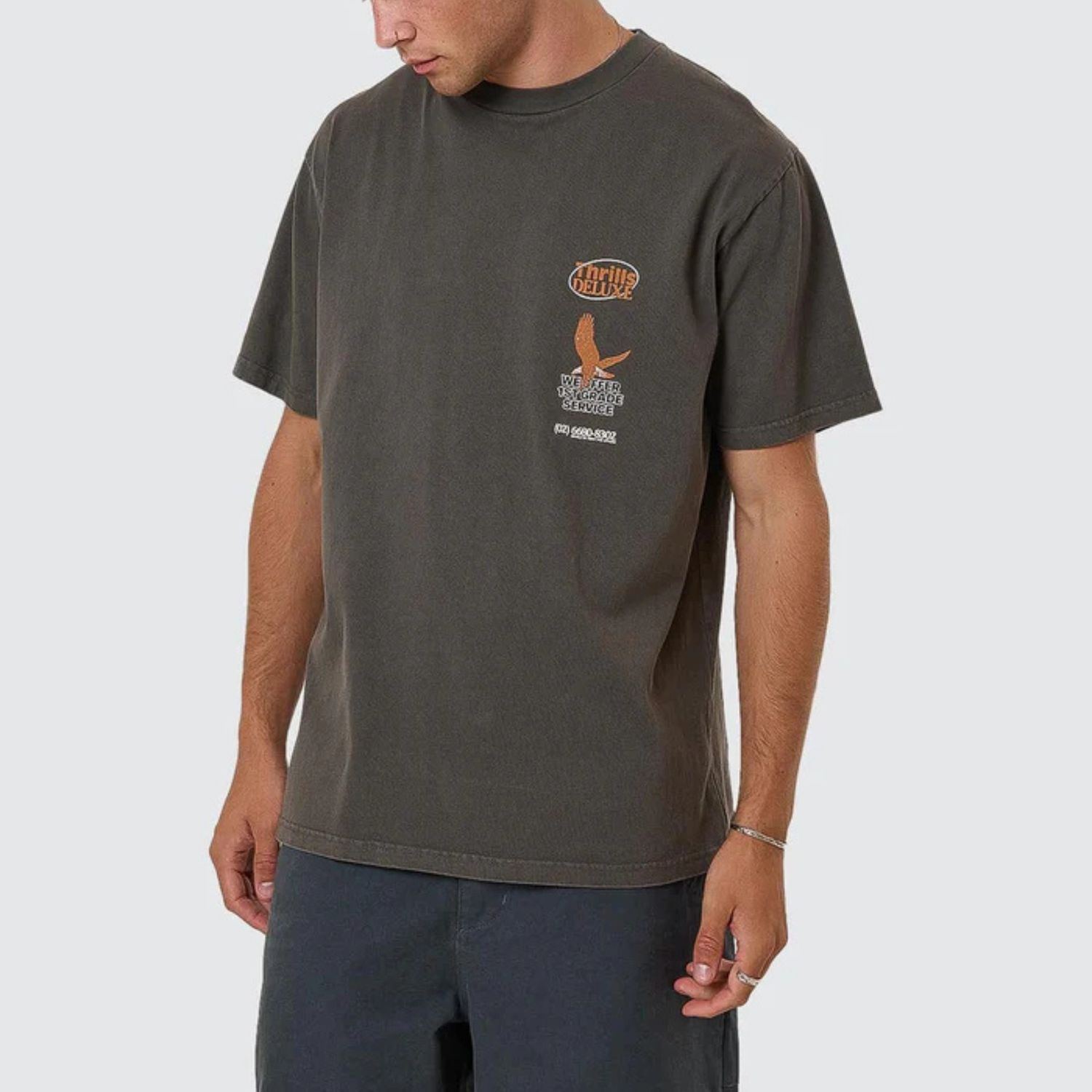 THRILLS MENS 1ST GRADE SERVICE MERCH FIT S/S TEE - MERCH BLACK