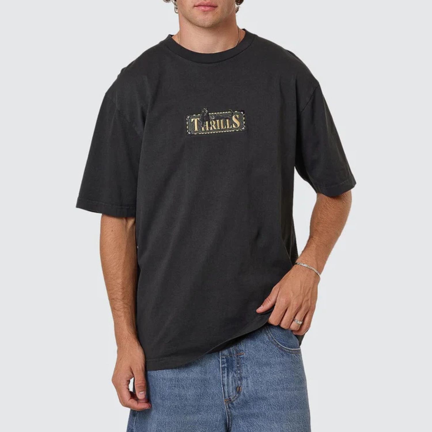 THRILLS MENS PIT STOP OVERSIZE FIT SS TEE - PIRATE BLACK