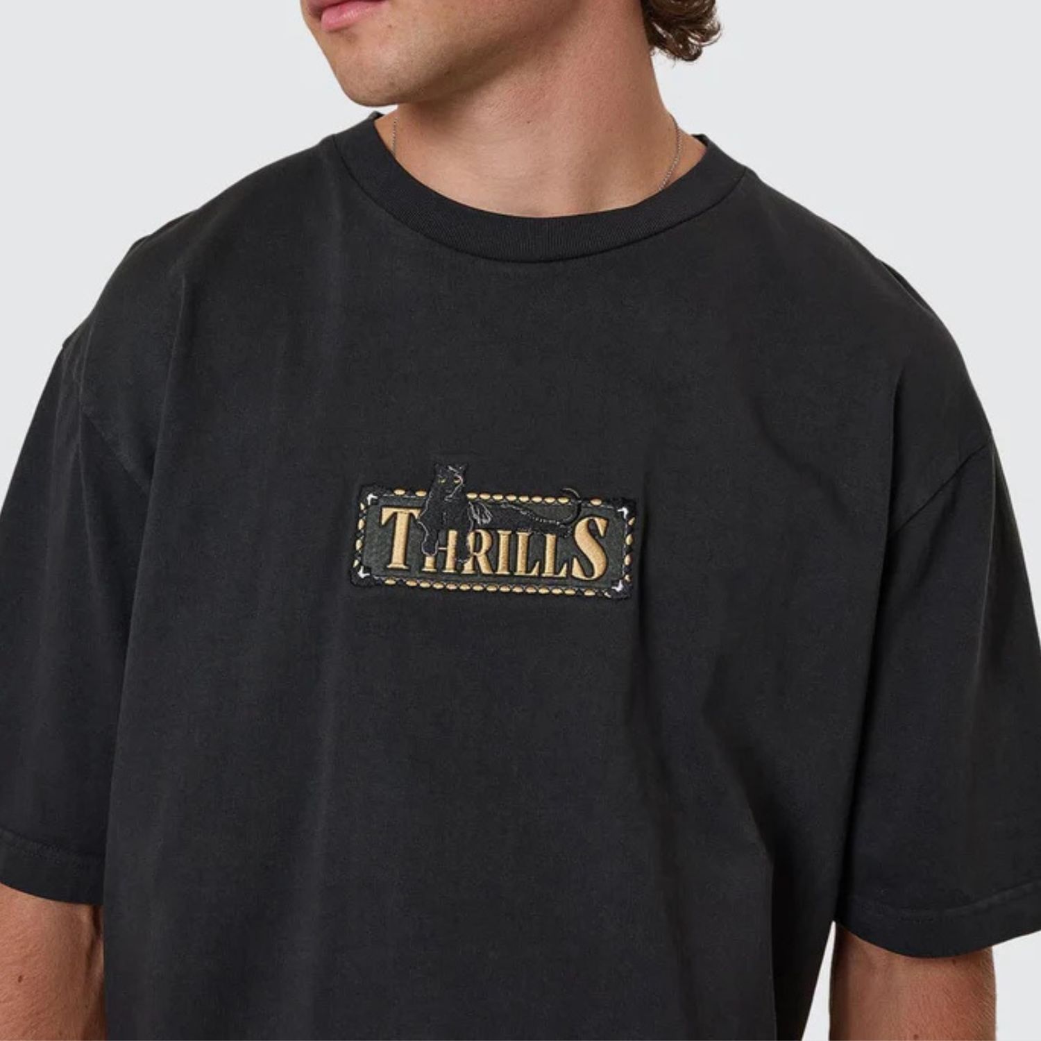 THRILLS MENS PIT STOP OVERSIZE FIT SS TEE - PIRATE BLACK