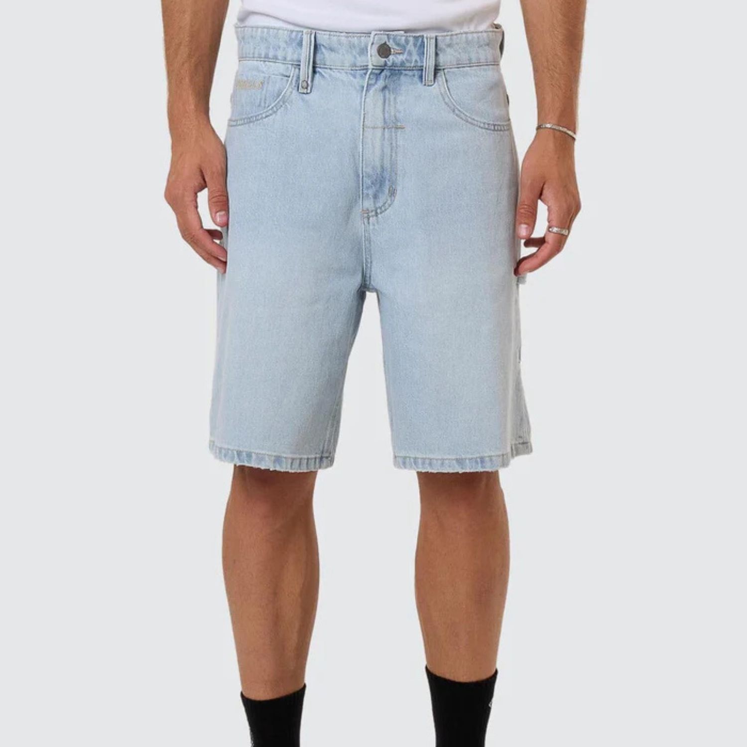 THRILLS MENS INFININITE DOPAMINE SLACKER DENIM SHORT - LIGHT ASH BLUE