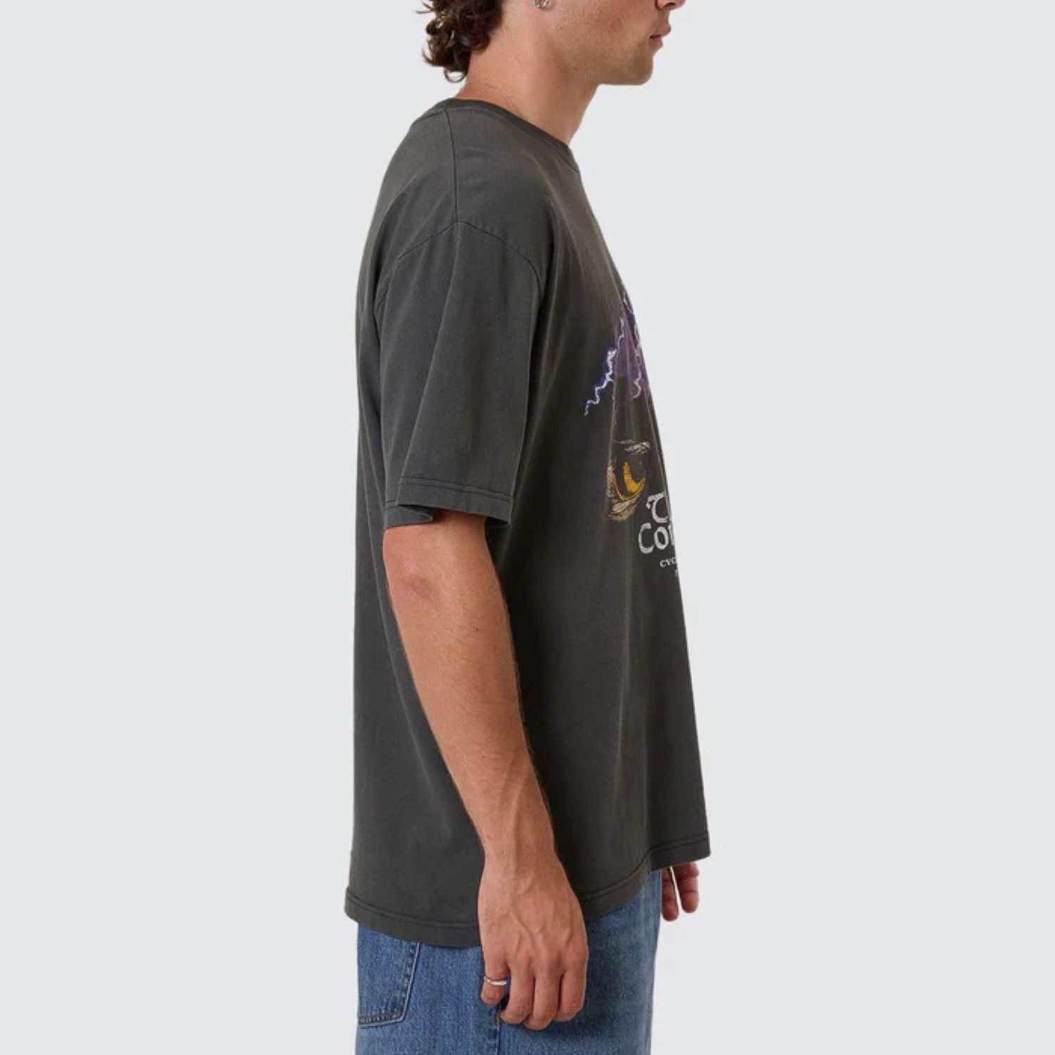 THRILLS MENS FLIGHT RISK OVERSIZE FIT SS TEE - MERCH BLACK