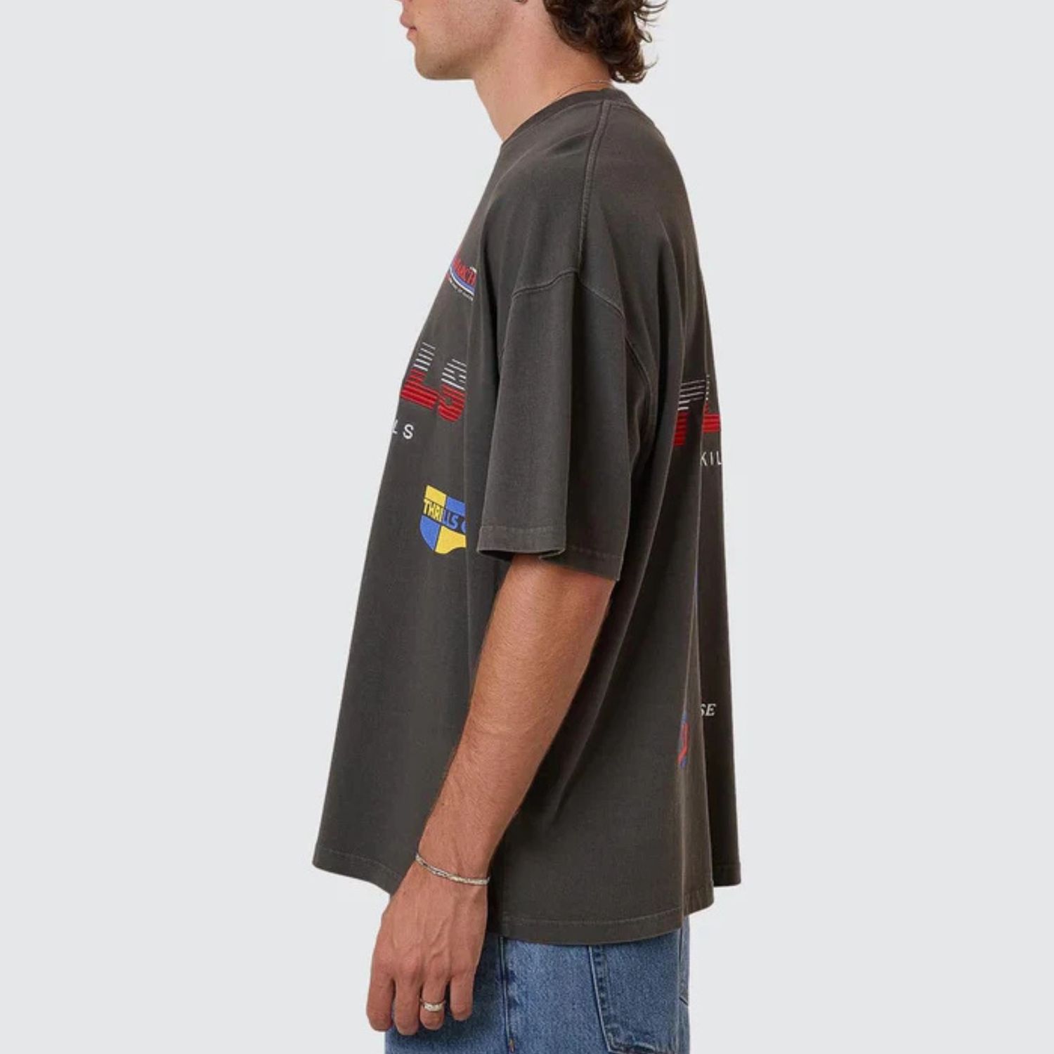 THRILLS MENS ANARCHY IN PARADISE BOX FIT OVERSIZE SS TEE - MERCH BLACK