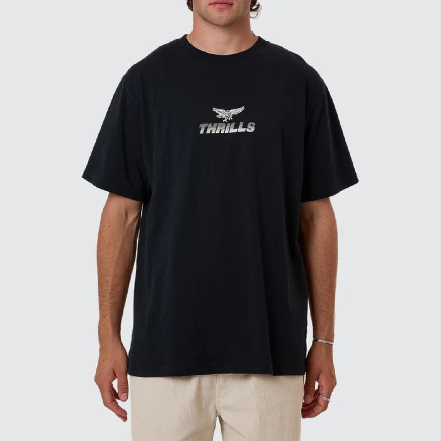 THRILLS MENS PARADISE BEFORE ANARCHY MERCH FIT SS TEE - WASHED BLACK