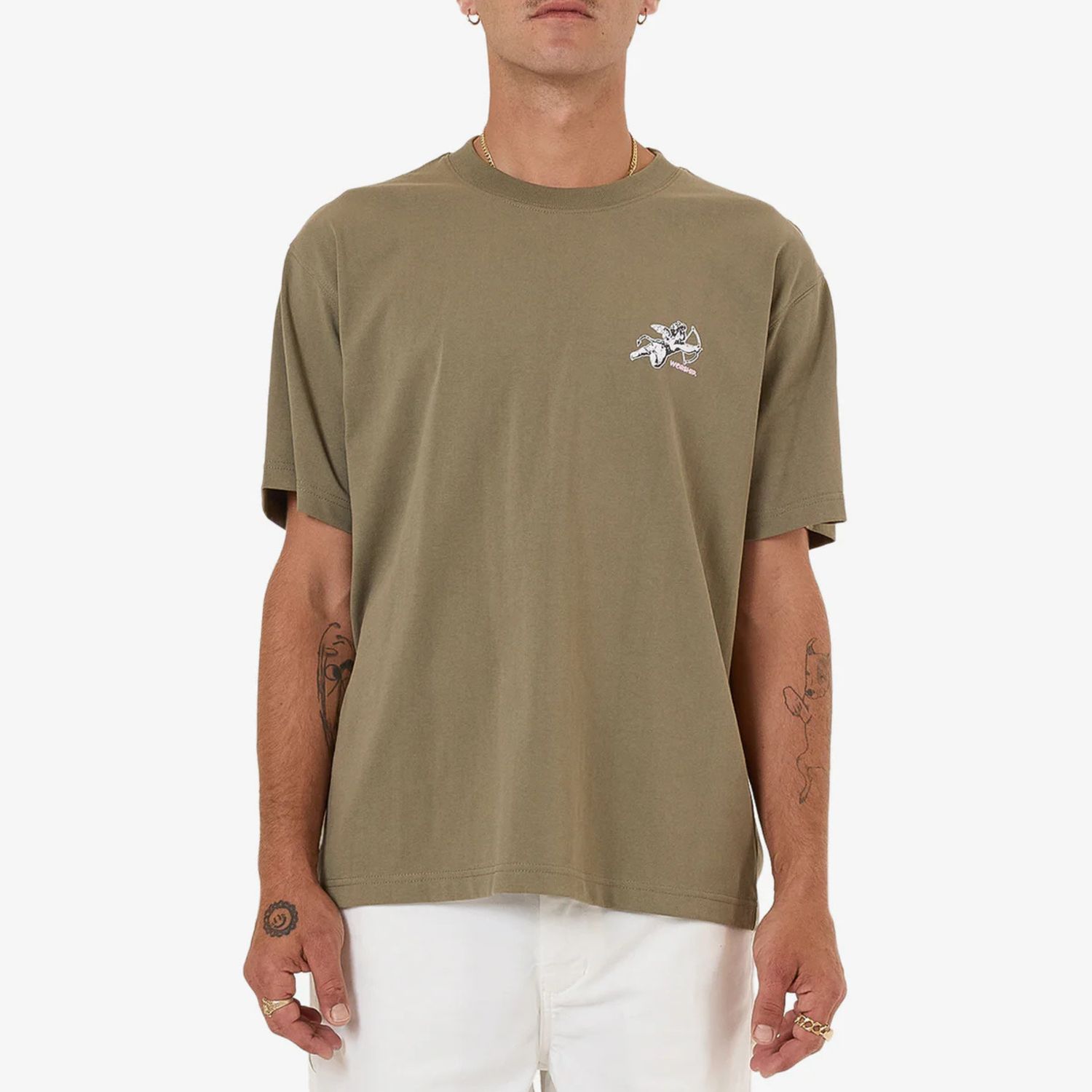 WORSHIP MENS CHERUB SS TEE - KELP