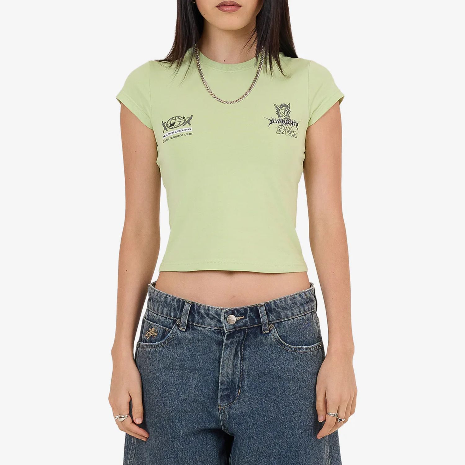 WORSHIP WOMENS LOGORAMA CAP SLEEVE SS TEE - MARGARITA