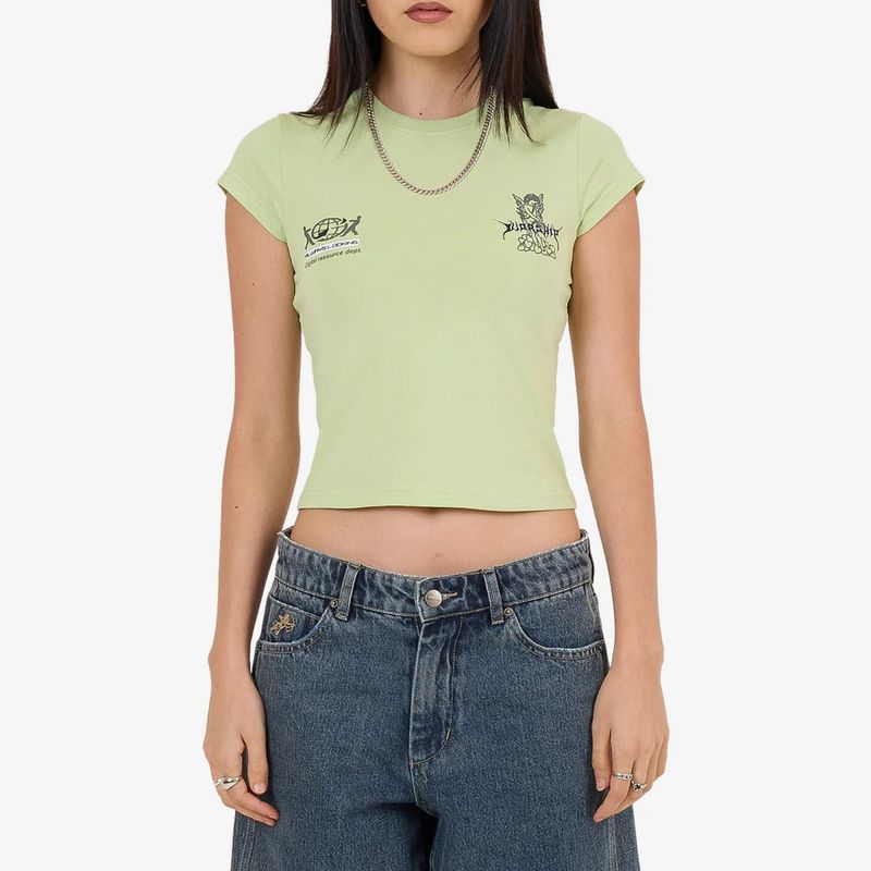 WORSHIP WOMENS LOGORAMA CAP SLEEVE SS TEE - MARGARITA