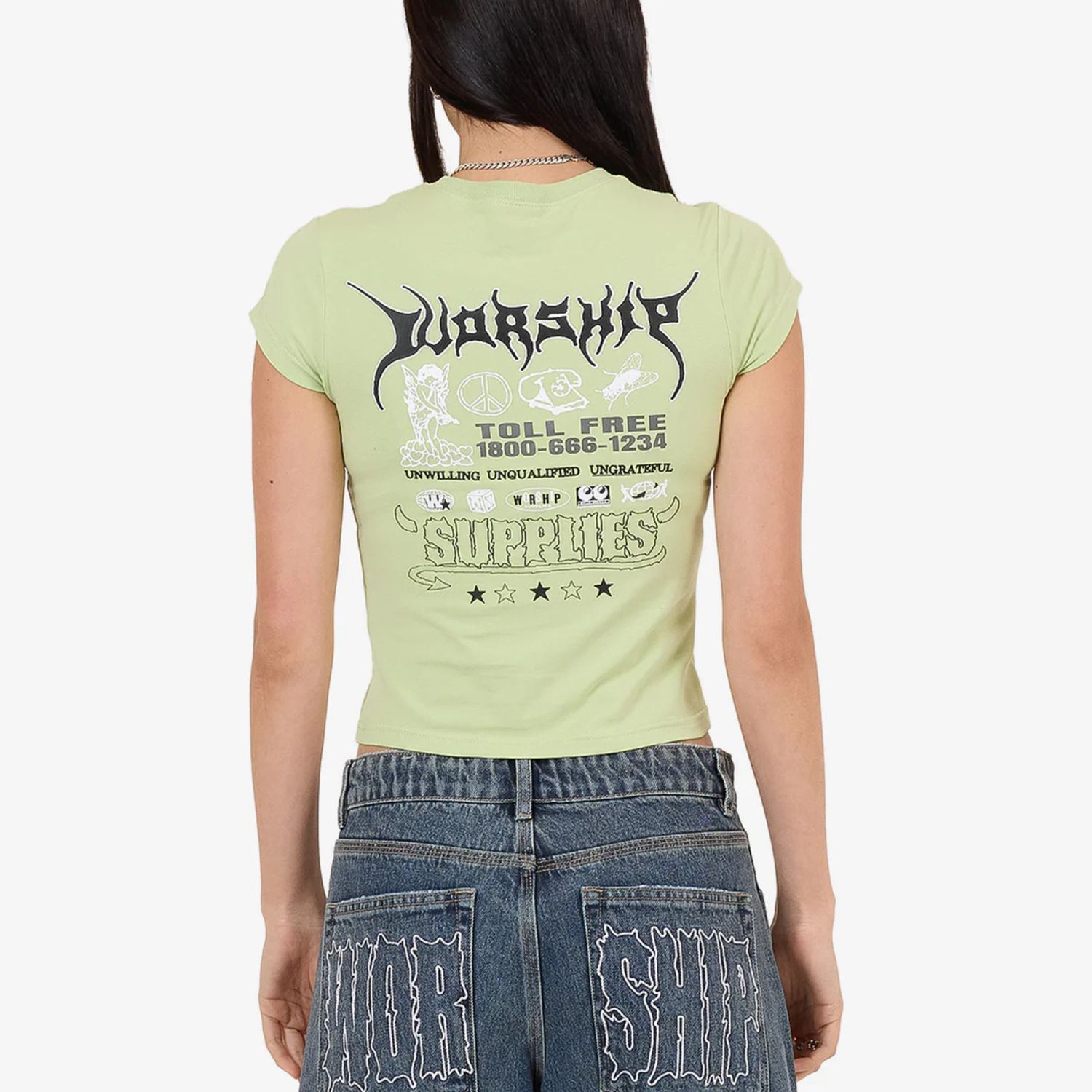 WORSHIP WOMENS LOGORAMA CAP SLEEVE SS TEE - MARGARITA