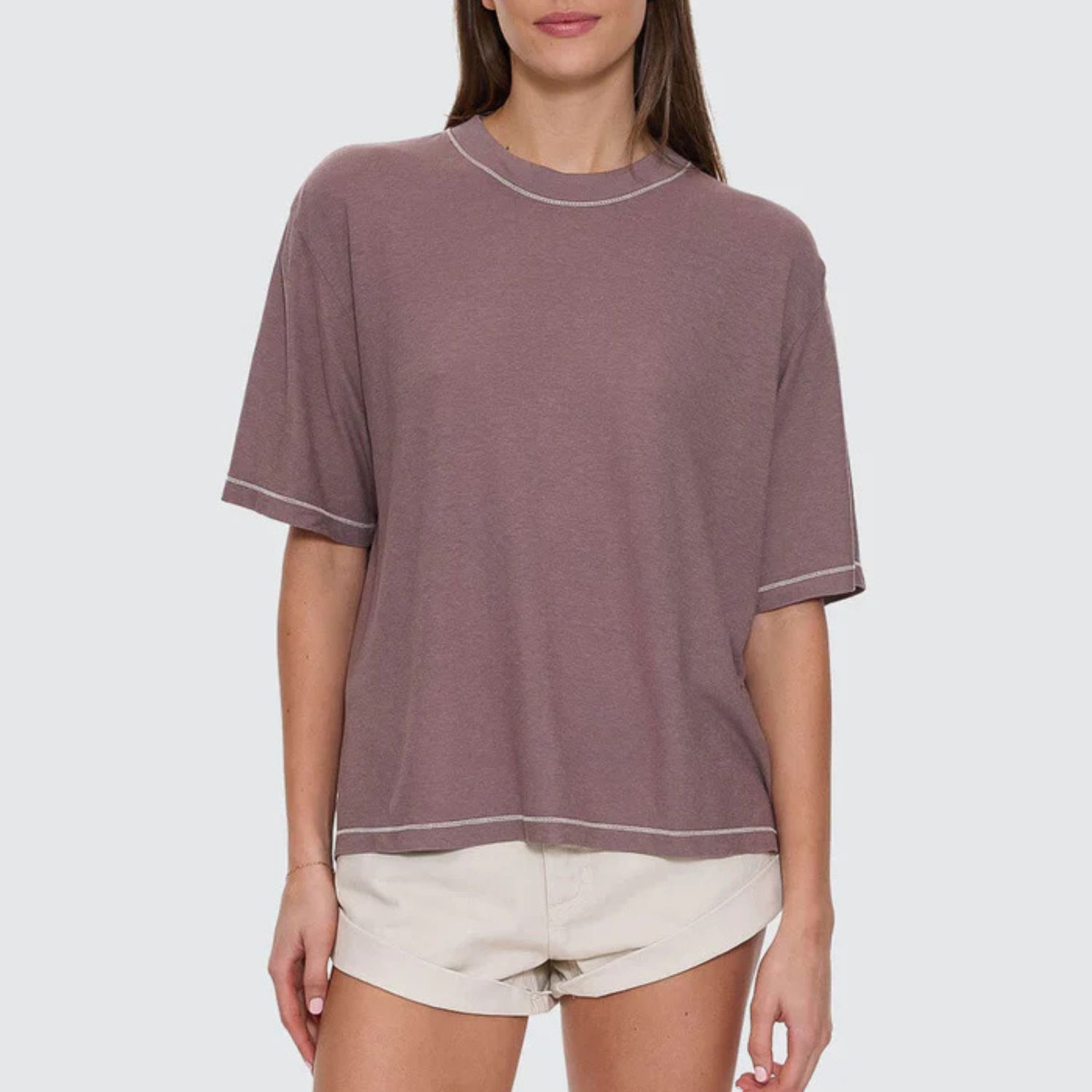 THRILLS LADIES HEMP SQUARE TEE- SHROOM