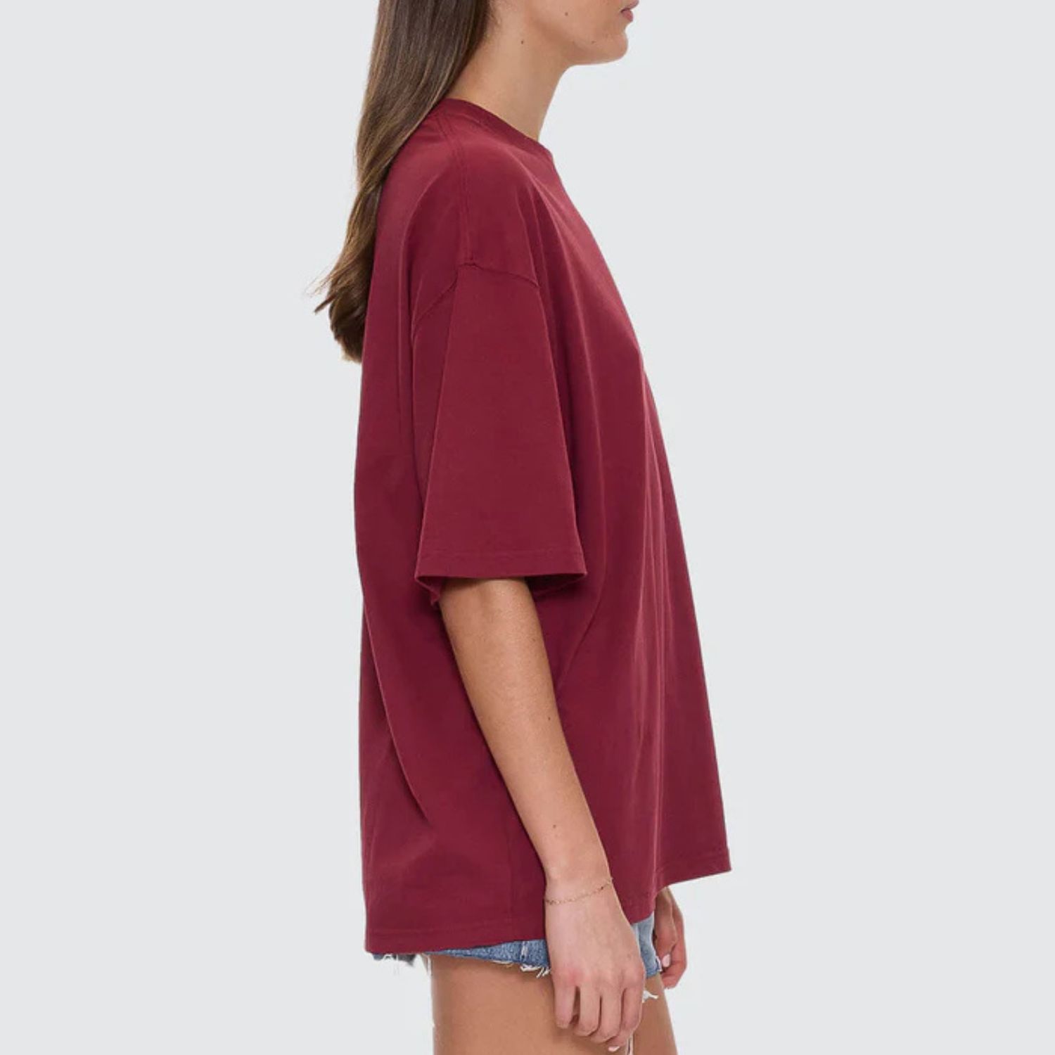 THRILLS LADIES FULL BLOOM OVERSIZED TEE- POMEGRANATE
