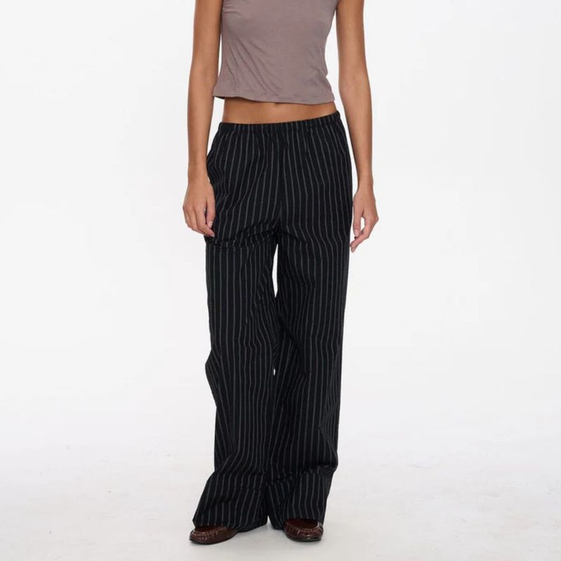 THRILLS WOMENS  UNWIND STRIPE PANT - BLACK
