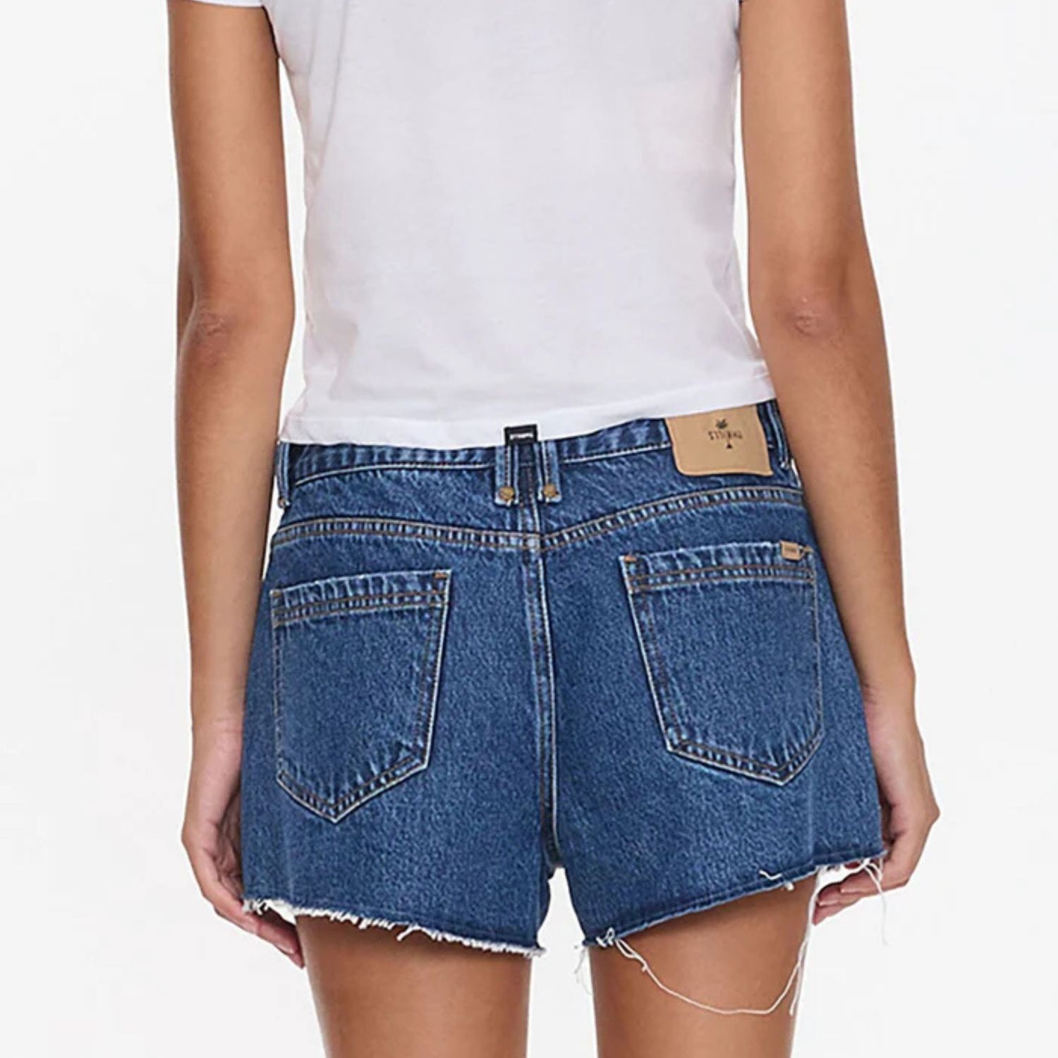 THRILLS WOMENS  LOLA LOW RISE BAGGY SHORT - DEEP VINTAGE BLUE