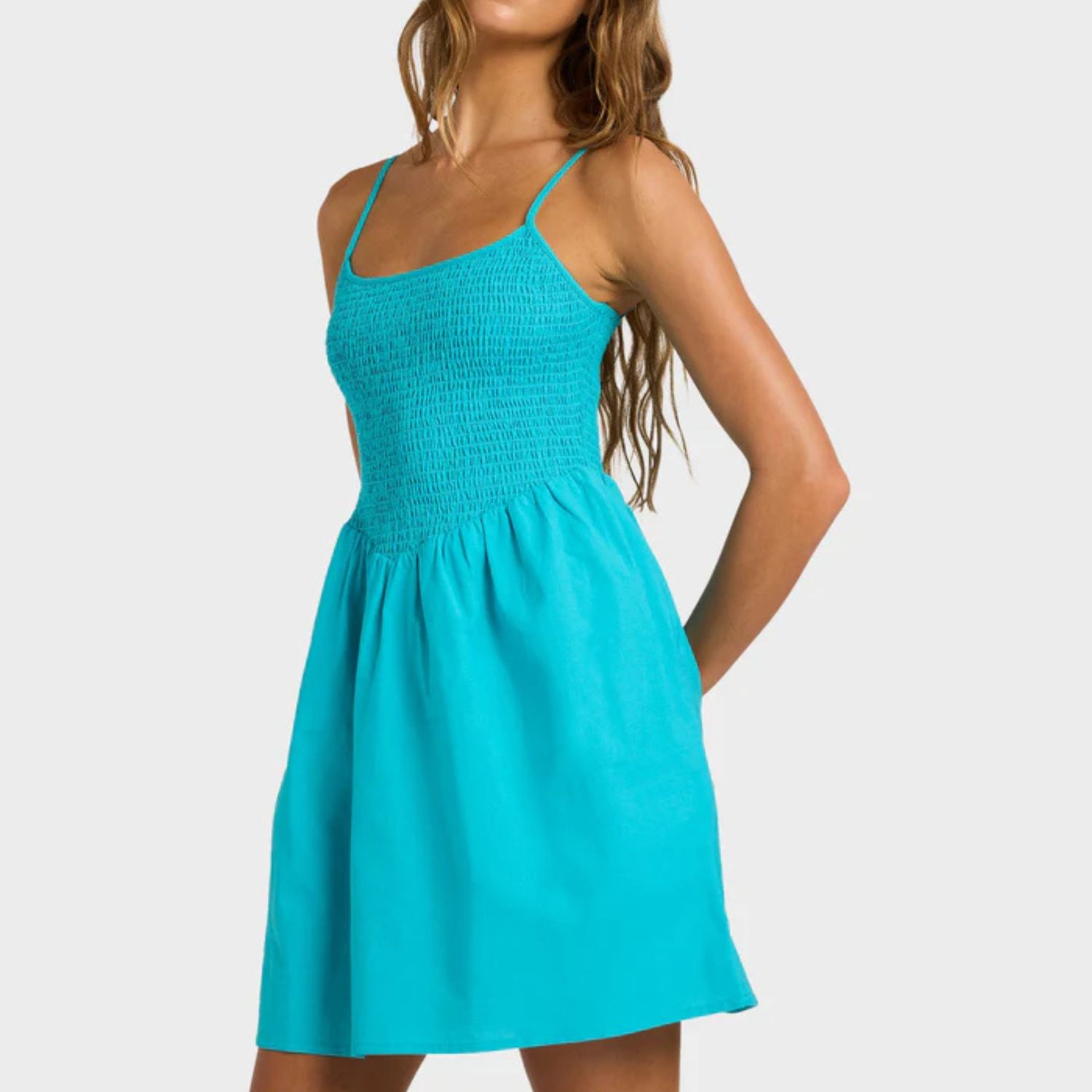BILLABONG WOMENS TRUE LOVE MINI DRESS - MARINE GREEN