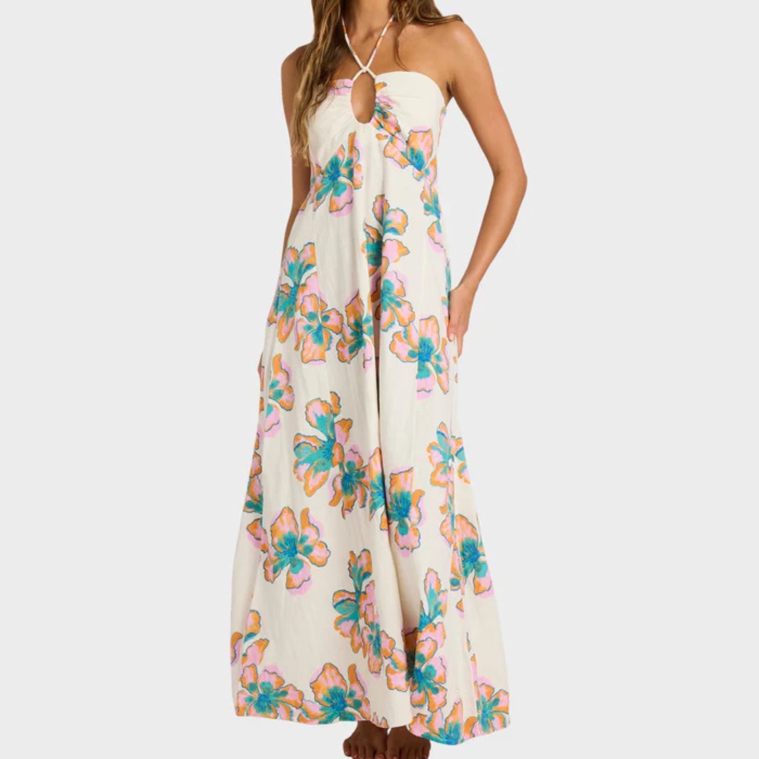 BILLABONG WOMENS SWEET ESCAPE SWAY AWAY DRESS - SALT CRYSTAL