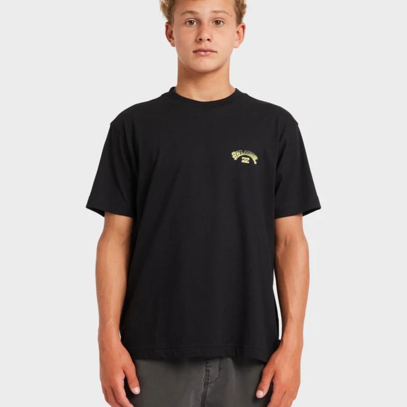 BILLABONG TEEN BOYS BOYS WAX ARCH SS TEE - BLACK