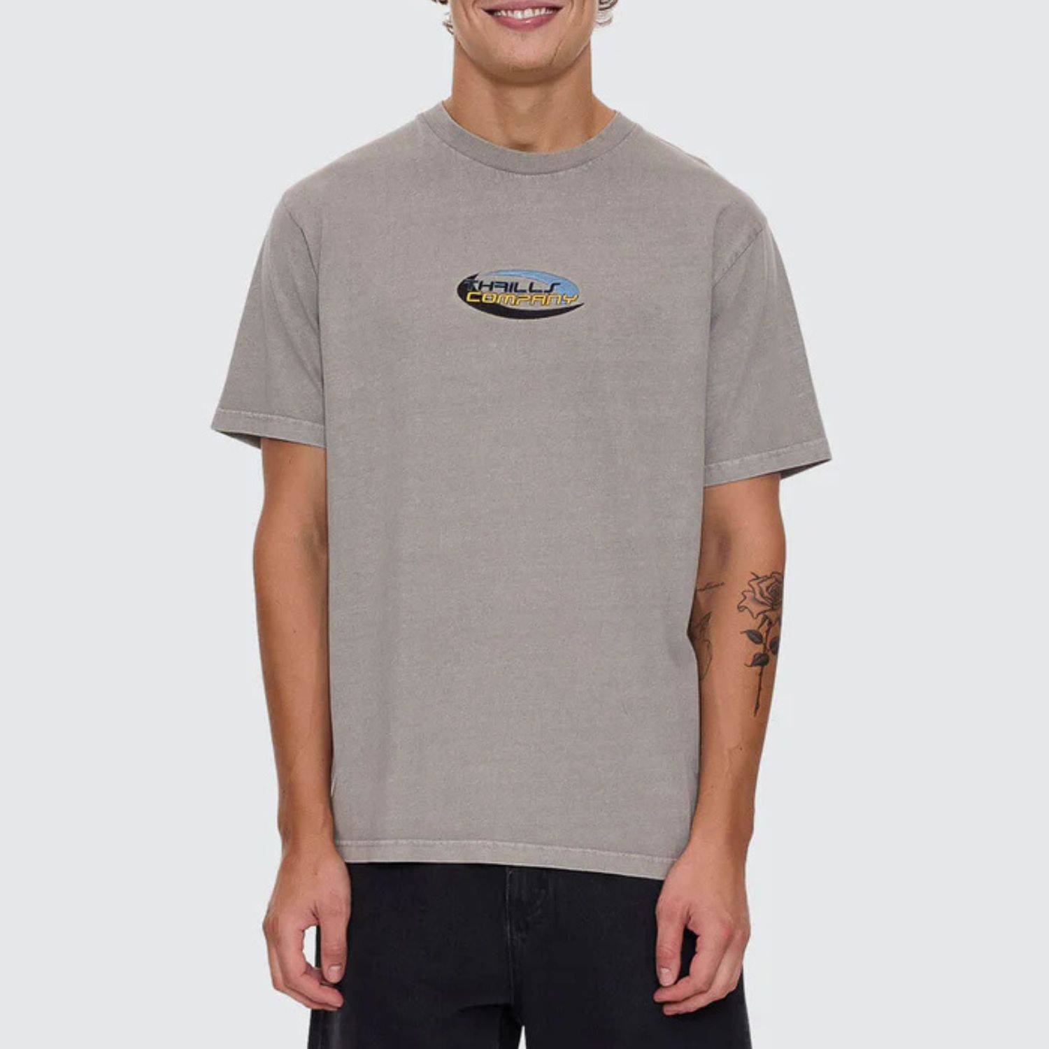 THRILLS MENS TRACK RECORD MERCH FIT TEE- FOG