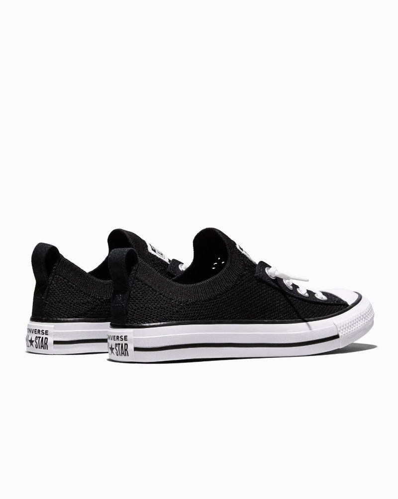 CONVERSE LADIES SHORELINE KNIT SLIP BLACK/WHITE