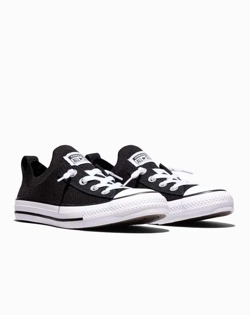 CONVERSE LADIES SHORELINE KNIT SLIP BLACK/WHITE